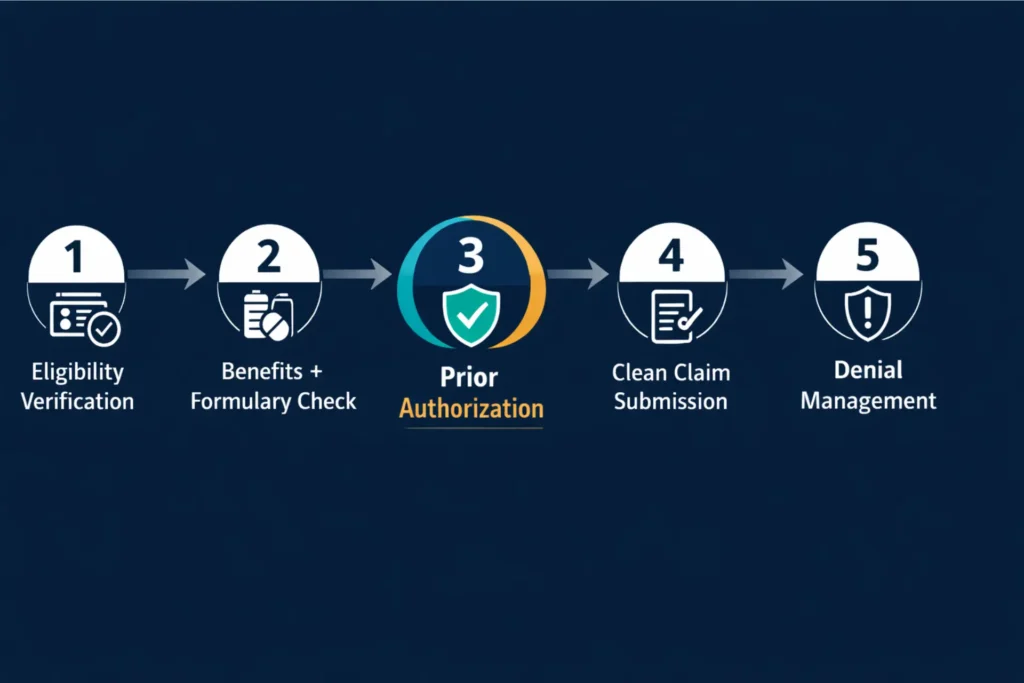 GRAFT TRACK Verified Graft Program 5-step workflow for wound care prior authorization and clean claim submission