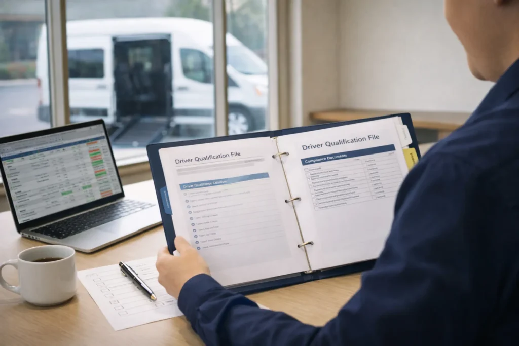 NEMT driver qualification file guide 2026 — complete DQ file checklist for non-emergency medical transportation operators