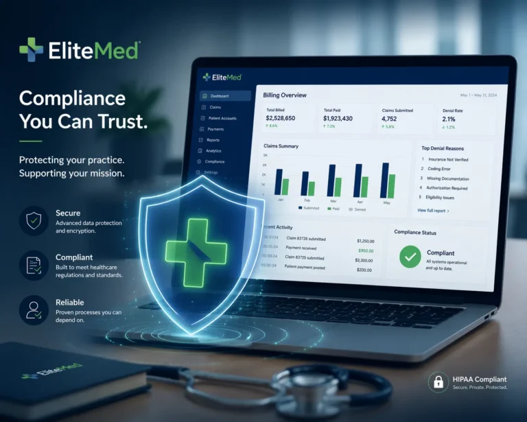 HIPAA compliance in mental health billing — secure billing data protection concept