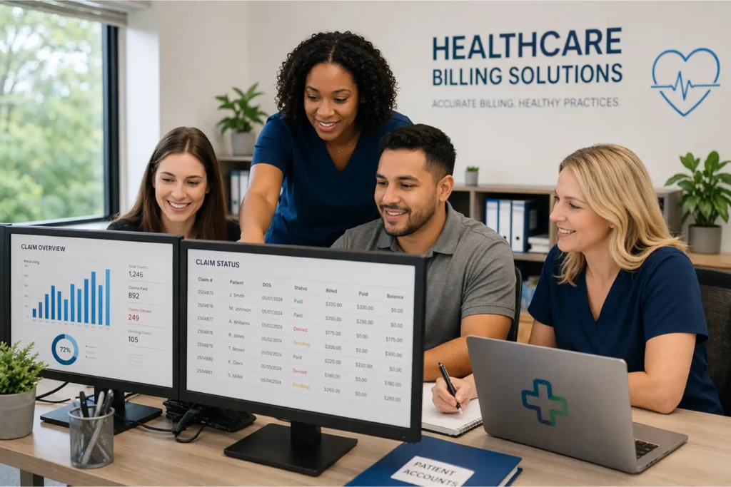 professional mental health billing services team working on revenue cycle management