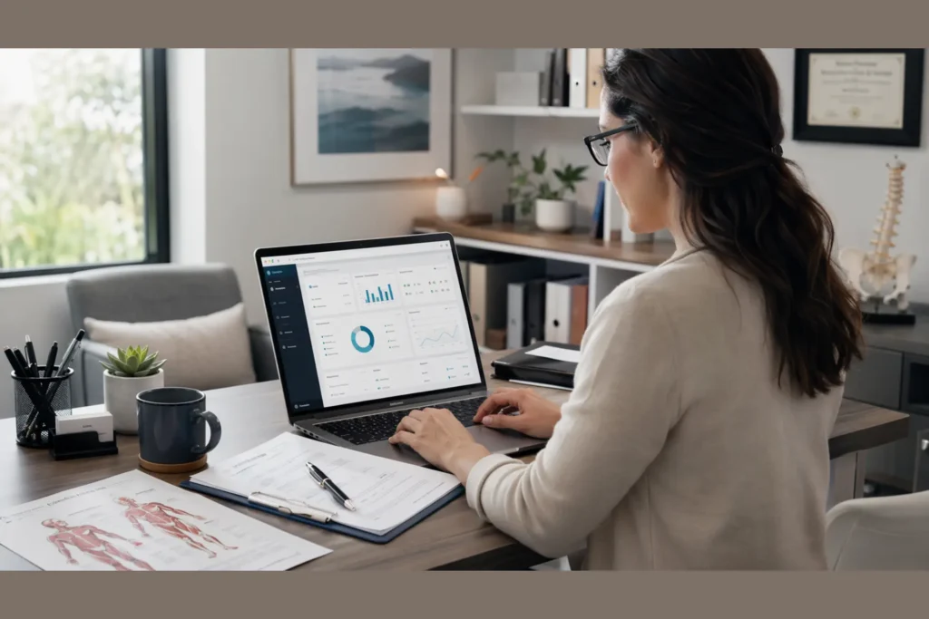 Mental health billing workflow for small and group practices showing therapist, claims processing, and revenue cycle